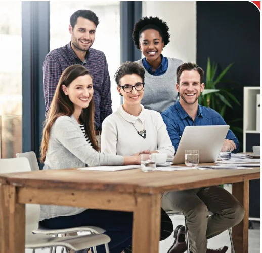 A group of people working on business debt settlement