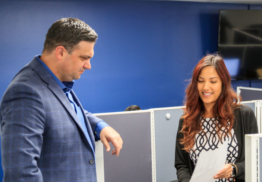 Joe and Orm from PRG, working on a new business plan for a client.